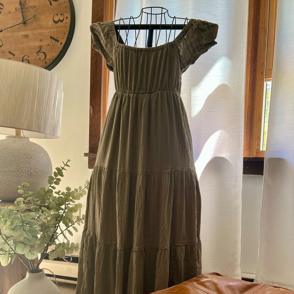 American Eagle Outfitters Olive Maxi Dress